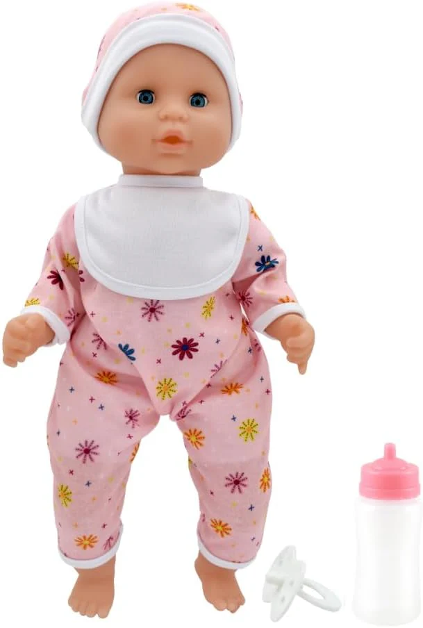 Dolls World Baby Joy 15inch Baby Doll With Sleeping Eyes Bottle & Dummy 78312 - Image 5