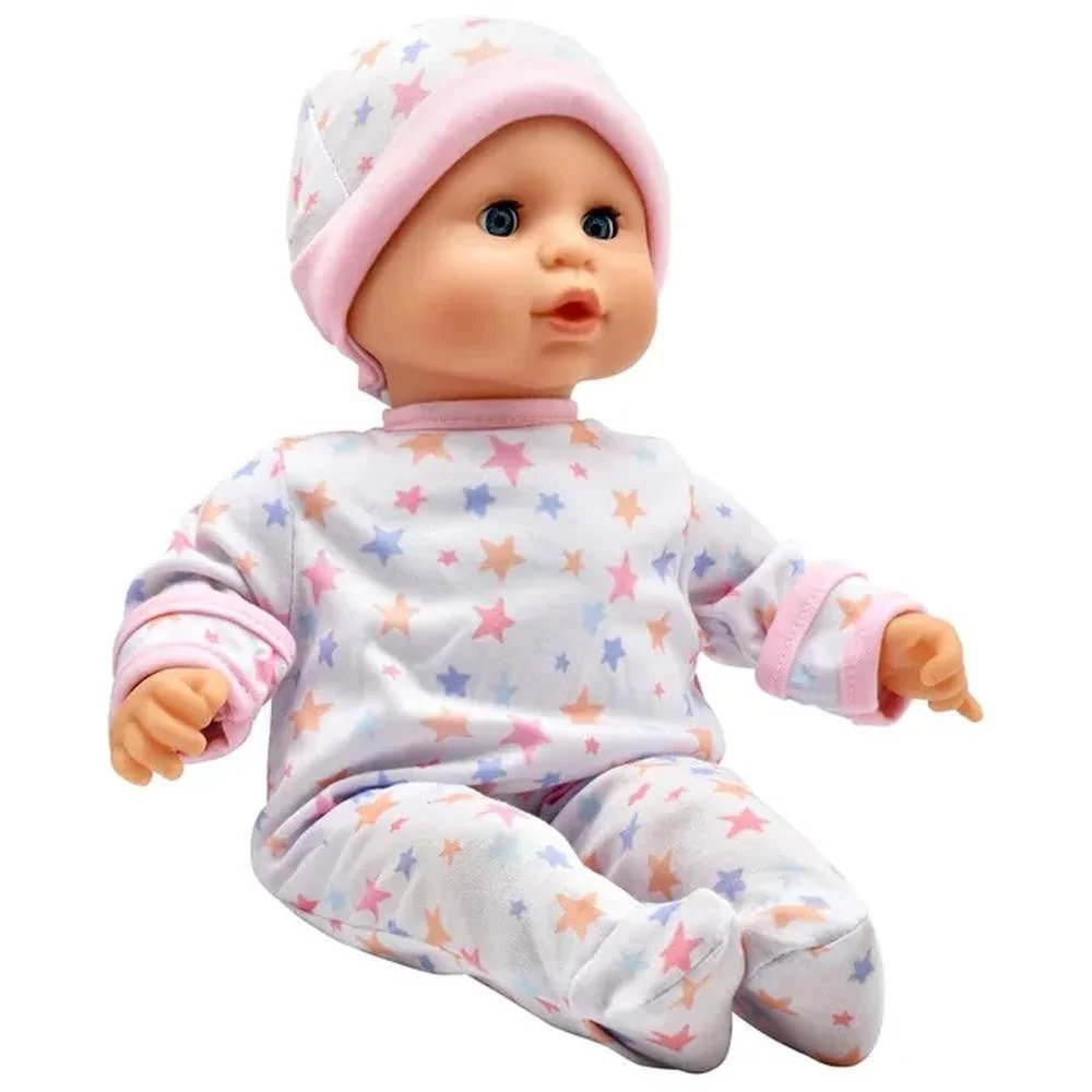 Dolls World Baby Joy 15inch Bean Fill Sleeping Eyes Dlx Romper N Accessories 78308 - Image 4
