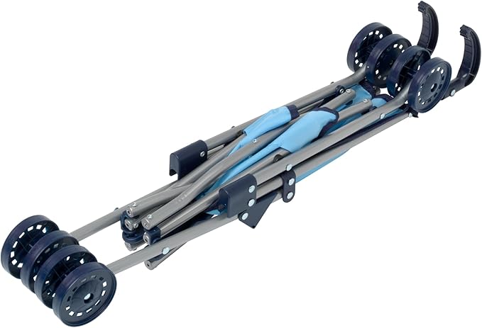 Dolls World Dlx 4 Wheel Folding Blue Stroller For Dolls 22inch 78712 - Image 3