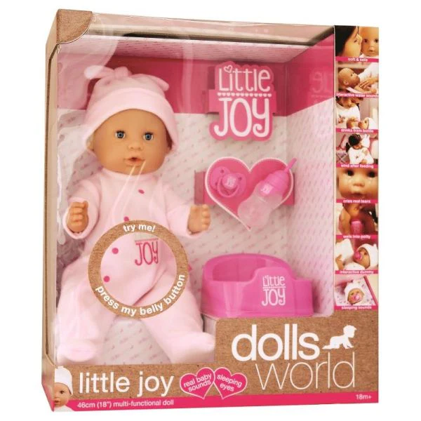 Dolls World Doll Baby Little Joy 46 cm Pink 8888 - Image 3