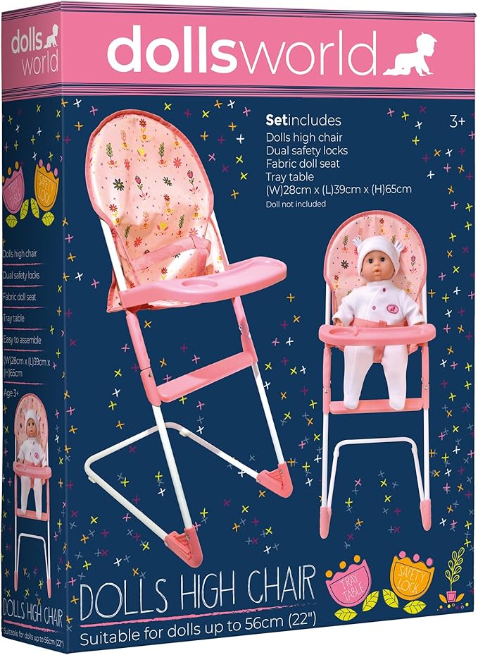 Dolls World Folding High Chair For Dolls 22inch 78704 - Image 2