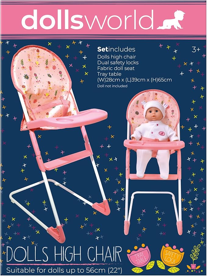 Dolls World Folding High Chair For Dolls 22inch 78704 - Image 5