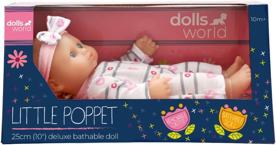 Dolls World Little Poppets 10inch Dlx Twin Bathable Vinyl Doll 78002 - Image 3