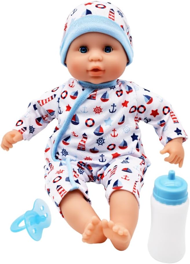 Dolls World Baby Joy 15inch Baby Doll With Sleeping Eyes Bottle & Dummy 78314 - Image 4