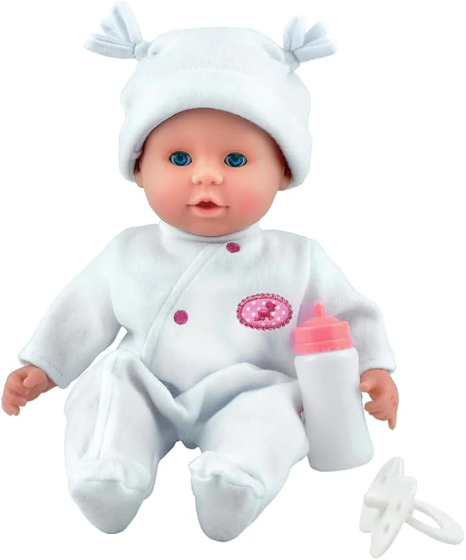Dolls World Ltl Treasure 15inch Baby Doll With Sleeping Eyes Bottle & Dummy 78330 - Image 4