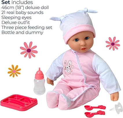 Dolls World Talking Tammy 18inch Baby With Sleeping Eyes & Sounds 78500 - Image 6