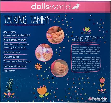 Dolls World Talking Tammy 18inch Baby With Sleeping Eyes & Sounds 78500 - Image 7