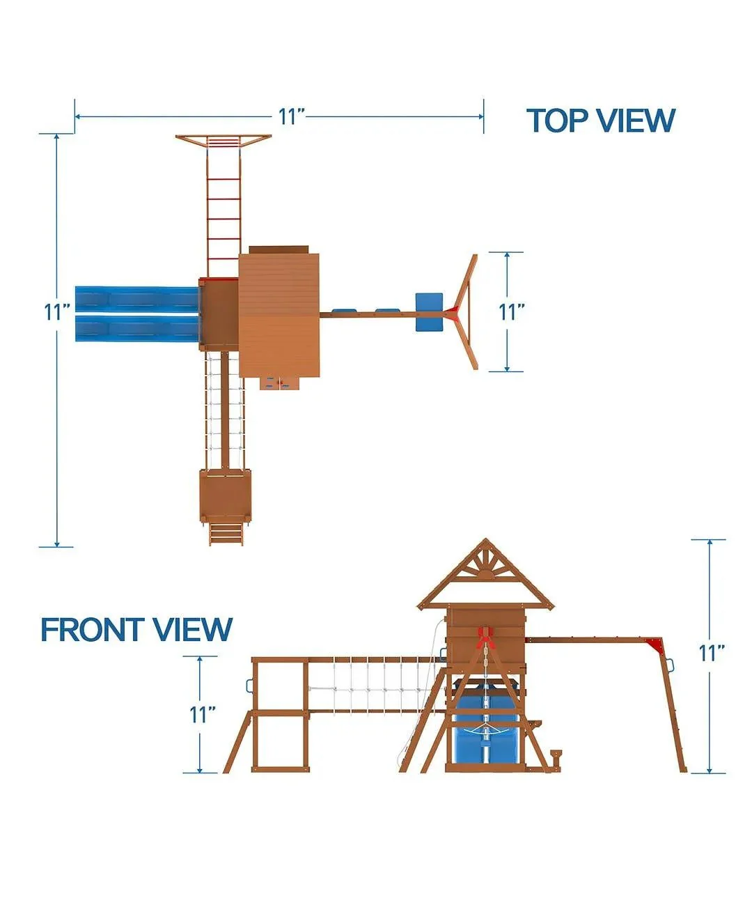 DYNAMIC SPORTS ARABIAN BIGHORN WOODEN SWING SET - Image 2