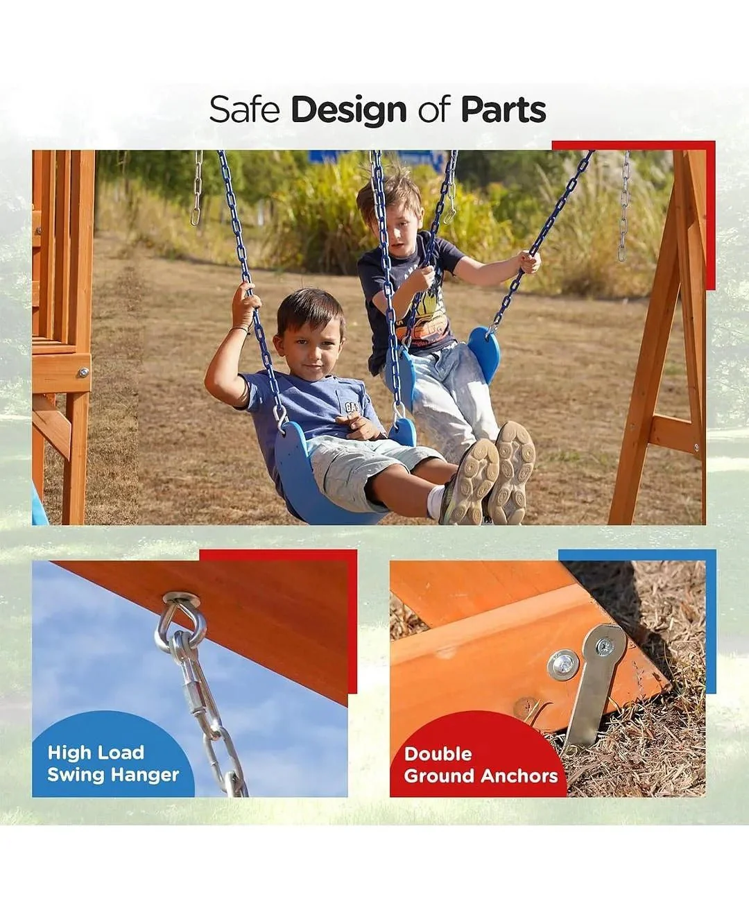 DYNAMIC SPORTS ARABIAN CARACAL WOODEN SWING SET - Image 5
