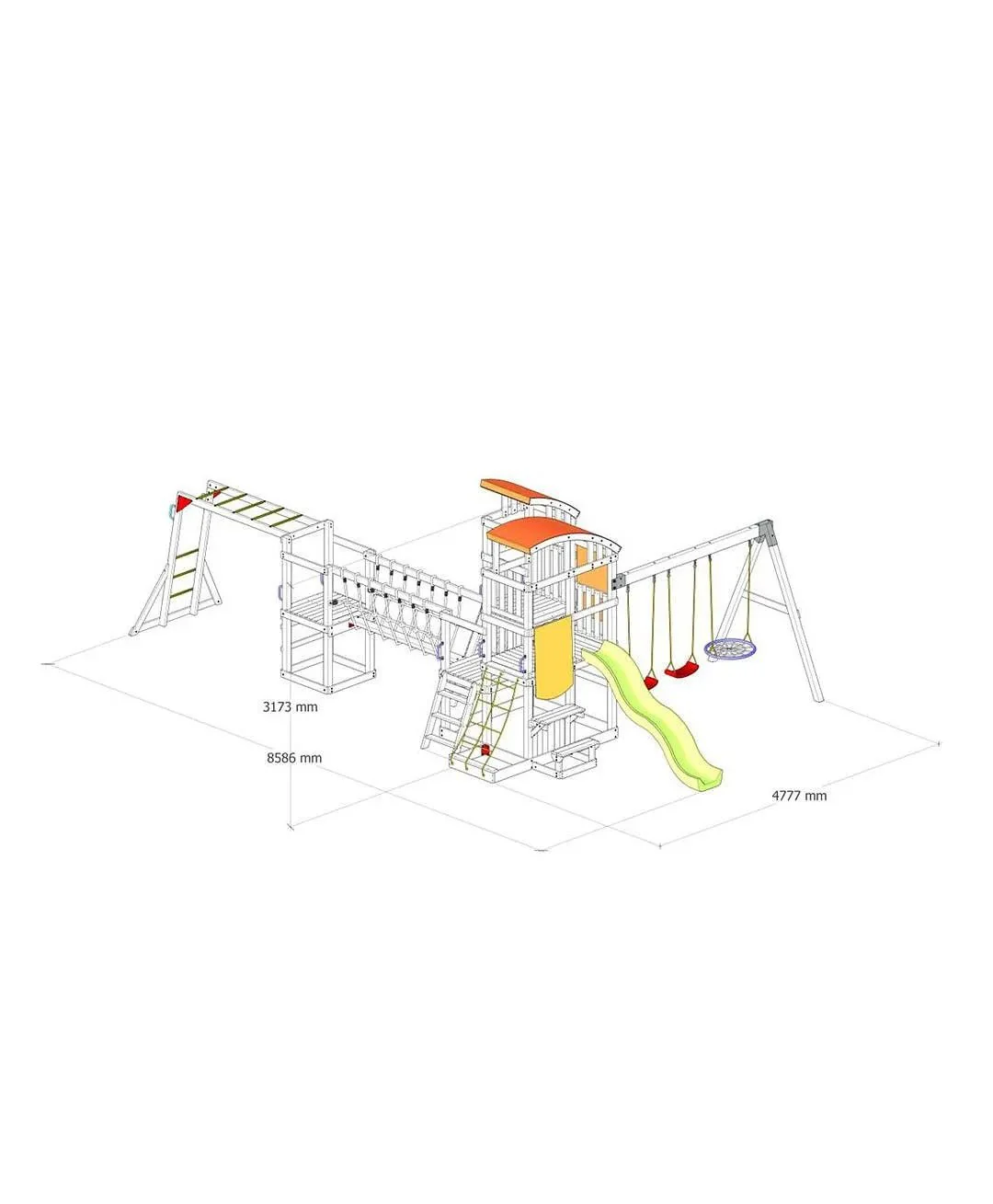 DYNAMIC SPORTS ARABIAN ORYX EXTREME WOODEN  SWING SET - Image 4