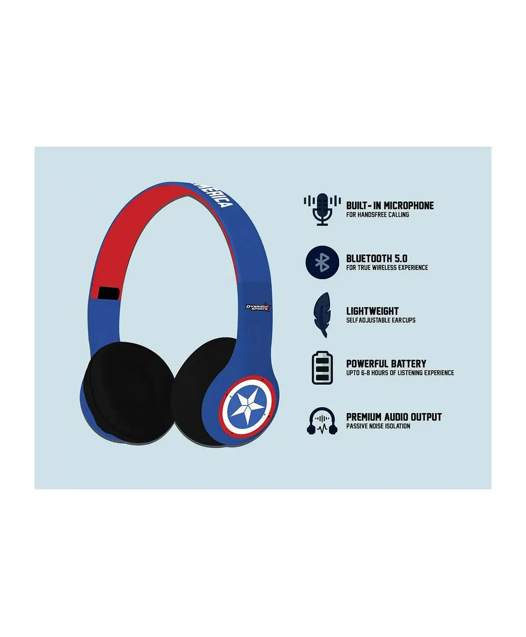 Dynamic Sports Marvel Captain America Headphones SOHPP47MM0006 - Image 3