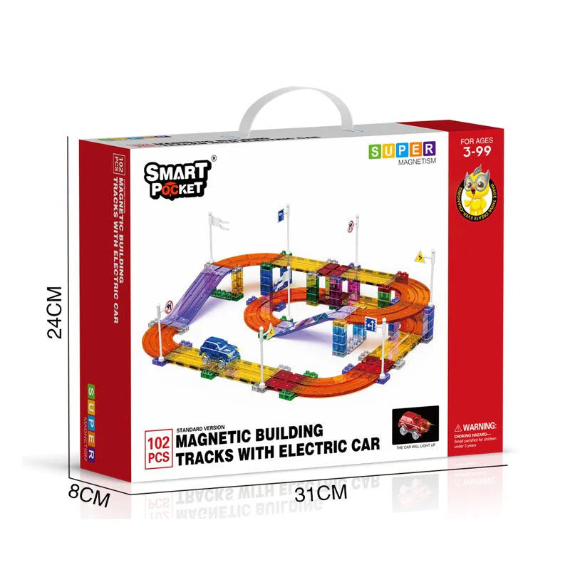 Electric Rail Car Magnetic Sheet Set 102 Pieces