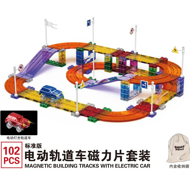 Electric Rail Car Magnetic Sheet Set 102 Pieces - Image 2