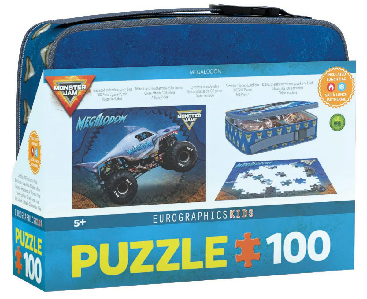 Eurographics Puzzle 100-Pcs In Lunch Bag - Monster Jam Megalodon 9100-5939 - Image 3