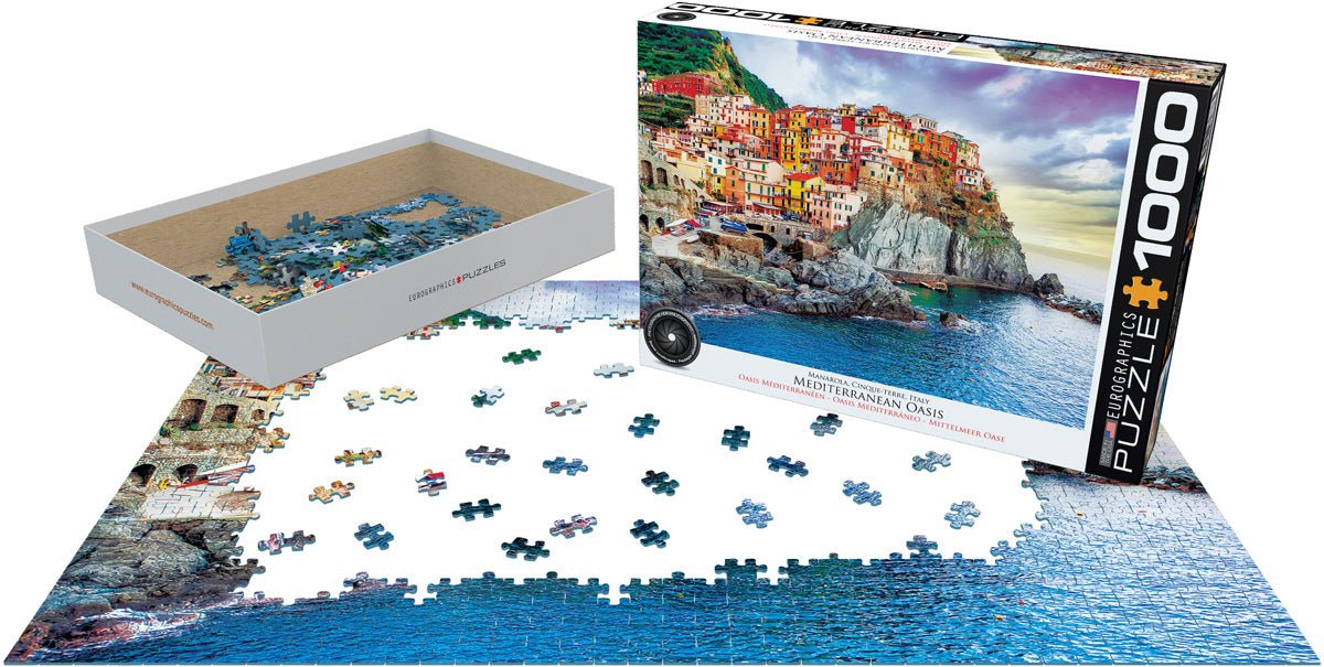 Eurographics Puzzle 1000-Pcs Manarola Cinque Terre Italy Mediterranean Oasis 6000-0786 - Image 3