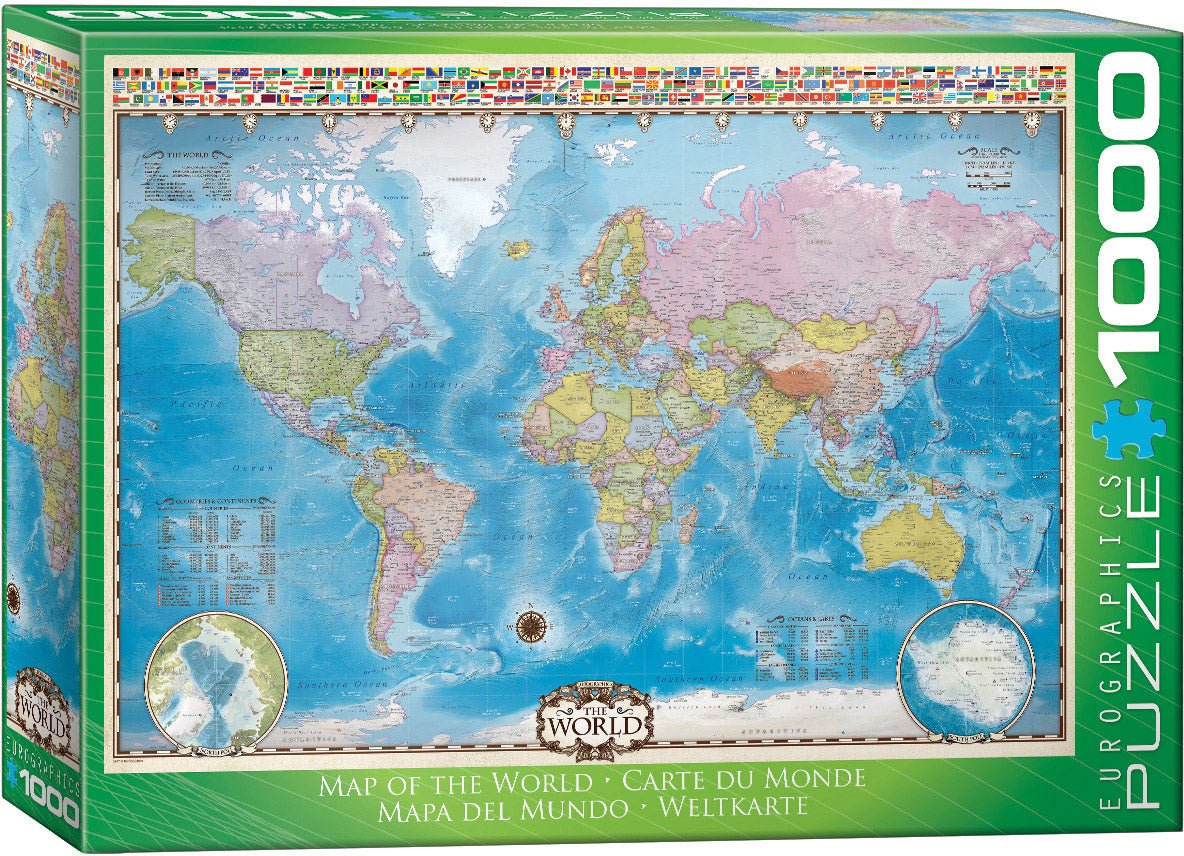 Eurographics Puzzle 1000-Pcs Map Of The World 6000-0557