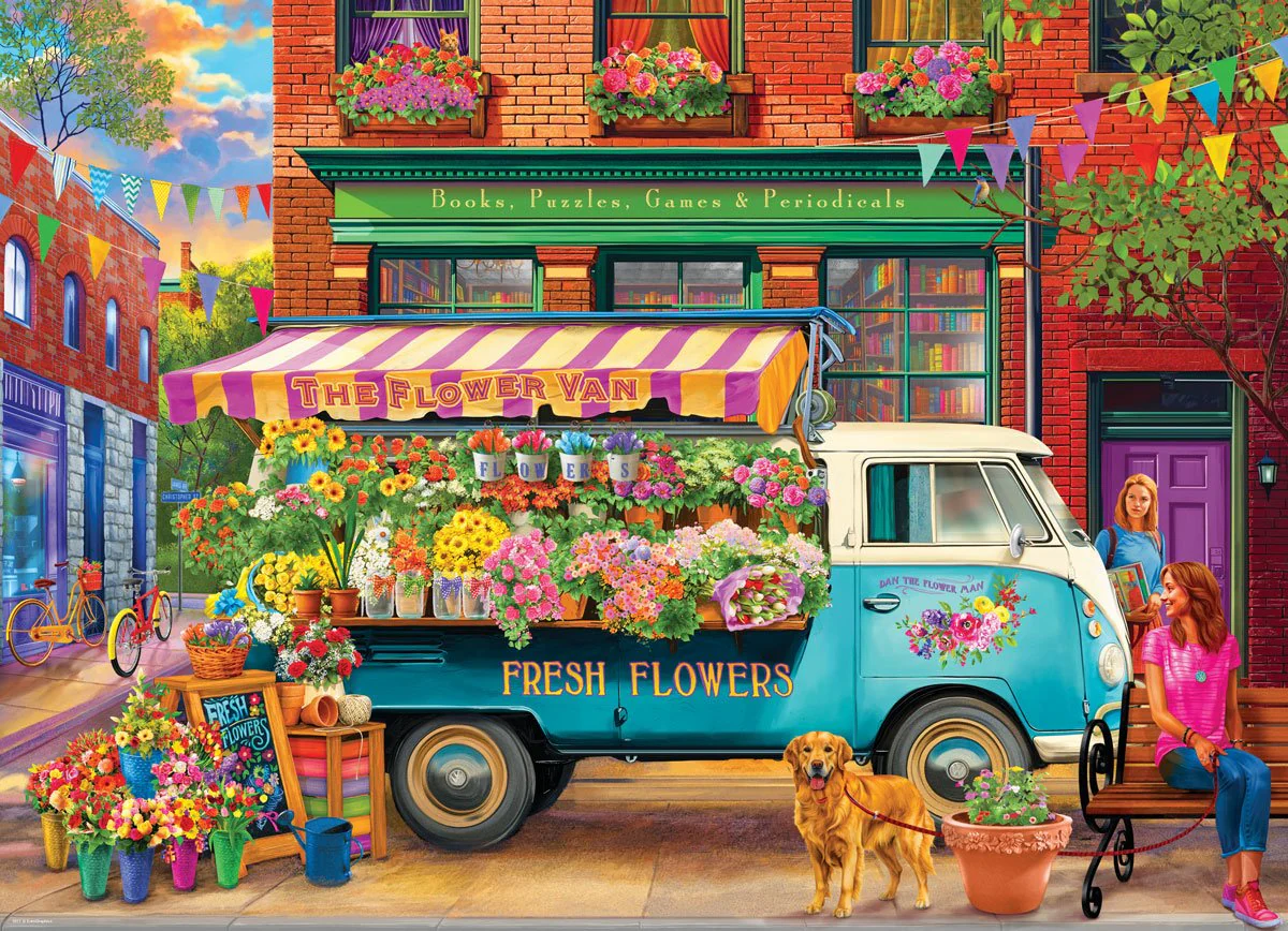 Eurographics Puzzle 1000-Pcs The Flower Van 6000-5917 - Image 2