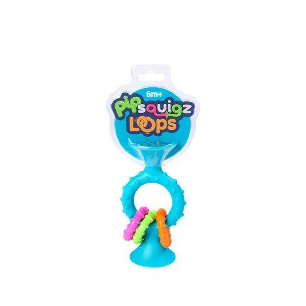Fat Brain Toys PipSquigz Loops Teether Teal FA166-1