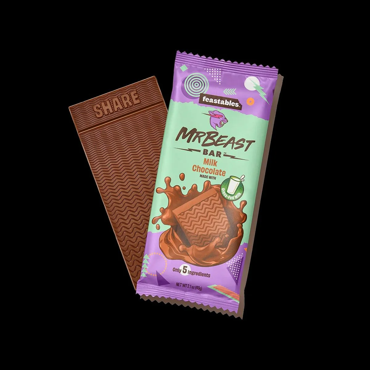 Feastables Milk Chocolate Crunch 60g ESF-365 - Image 2