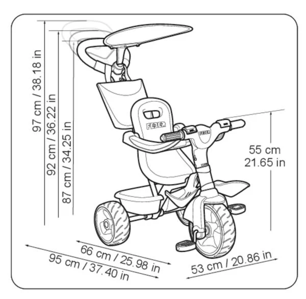 Feber Tricycle Baby Plus Music Blue Orange 800012100 - Image 5