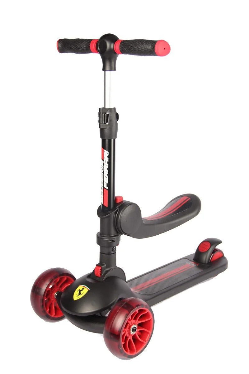 Ferrari Scooter with Adjustable Height Black FXK108-ZD