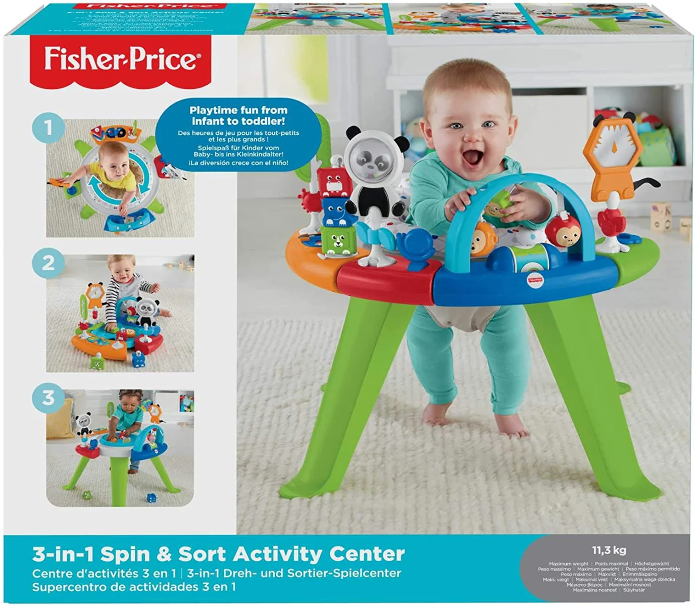 Fisher-Price 3 In 1 Spin And Sort Activity Center GGC60