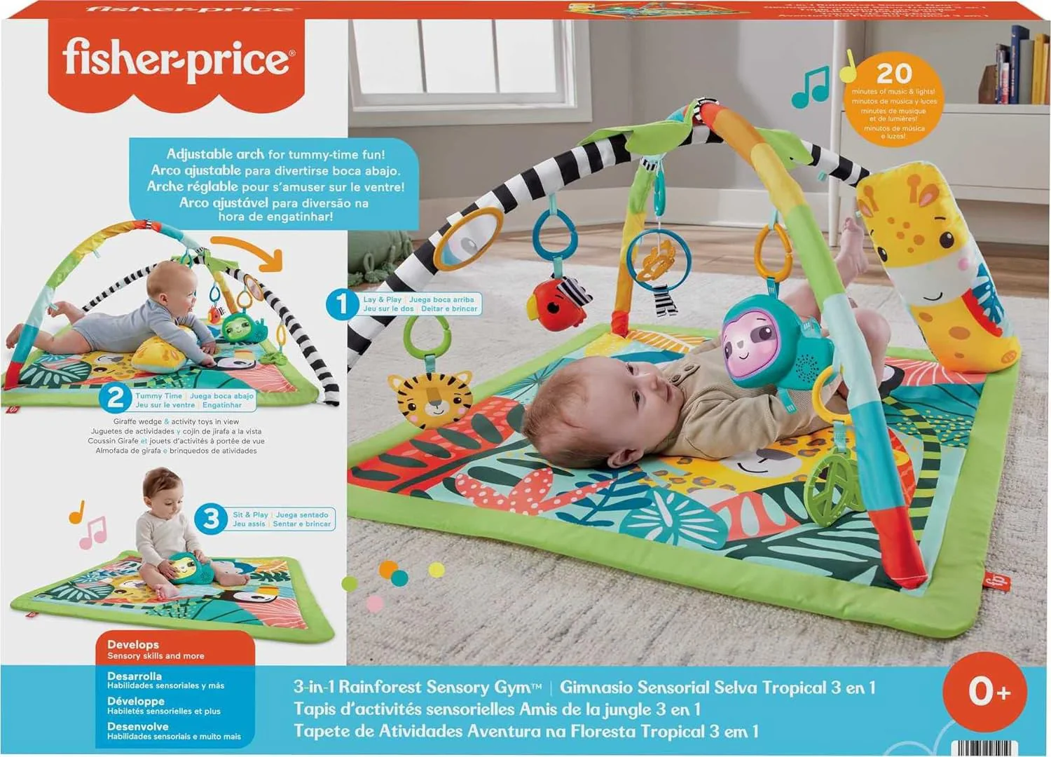 Fisher Price 3in1 Rainforest Sensory Gym HJW08 - Image 6