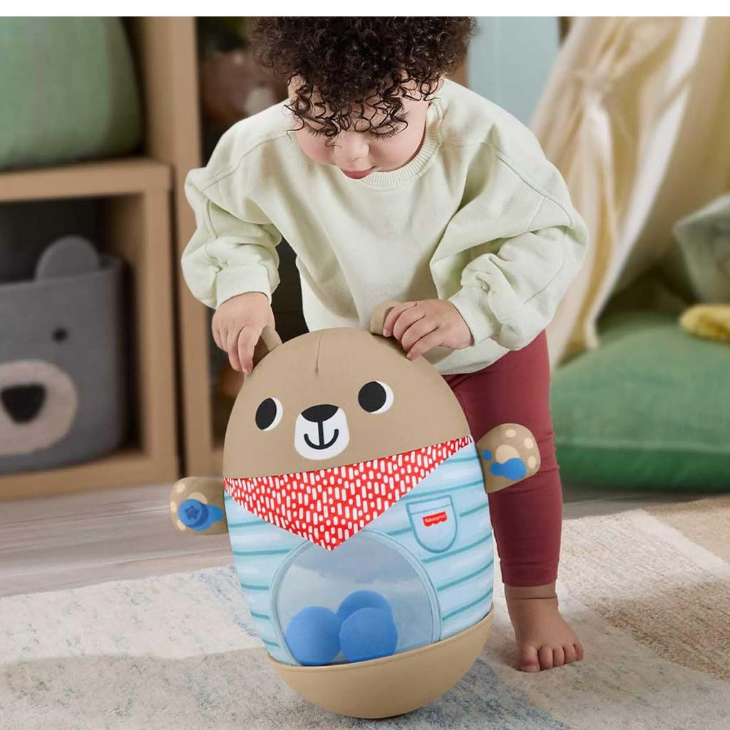 Fisher-Price Friendship Forest Bat & Wobble Inflatable Bear Roly-Poly Activity Toy JLB83 - Image 4