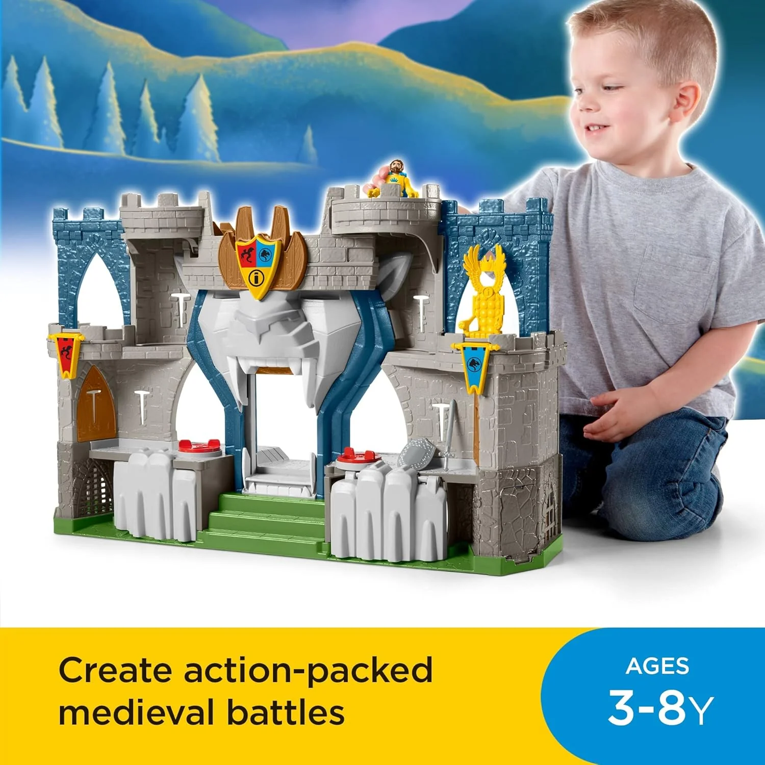 Fisher-Price Imaginext The Lion's Kingdom Castle Medieval-Themed HCG45 - Image 2