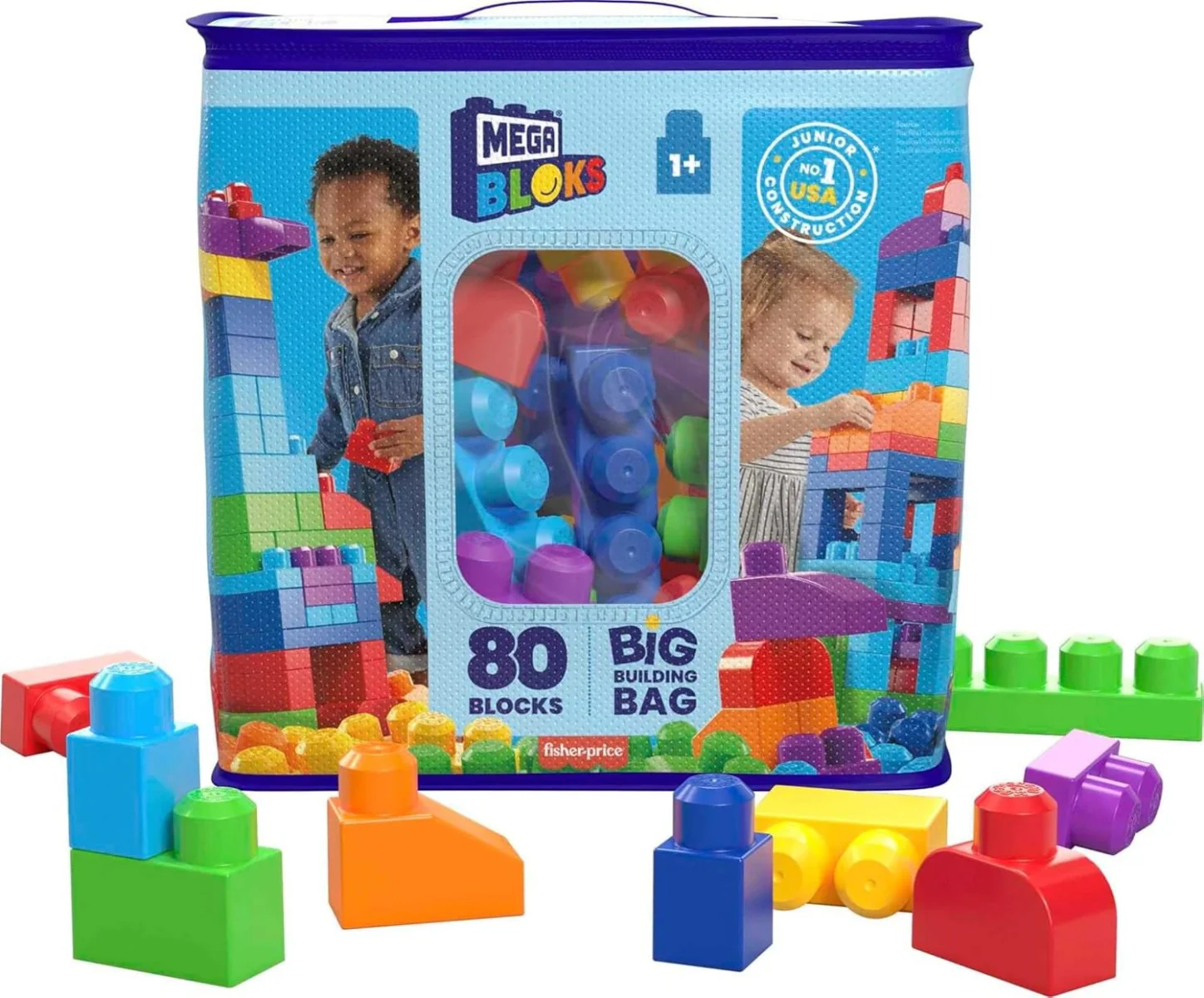 Fisher-Price Mega Bloks First Builders Big Building Bag 80 pcs DCH63 - Image 7