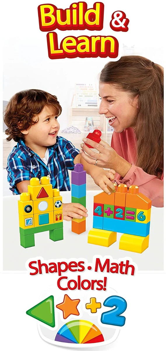 Fisher-Price Mega Bloks Lets Get Learning Bag 150 Pieces FVJ49