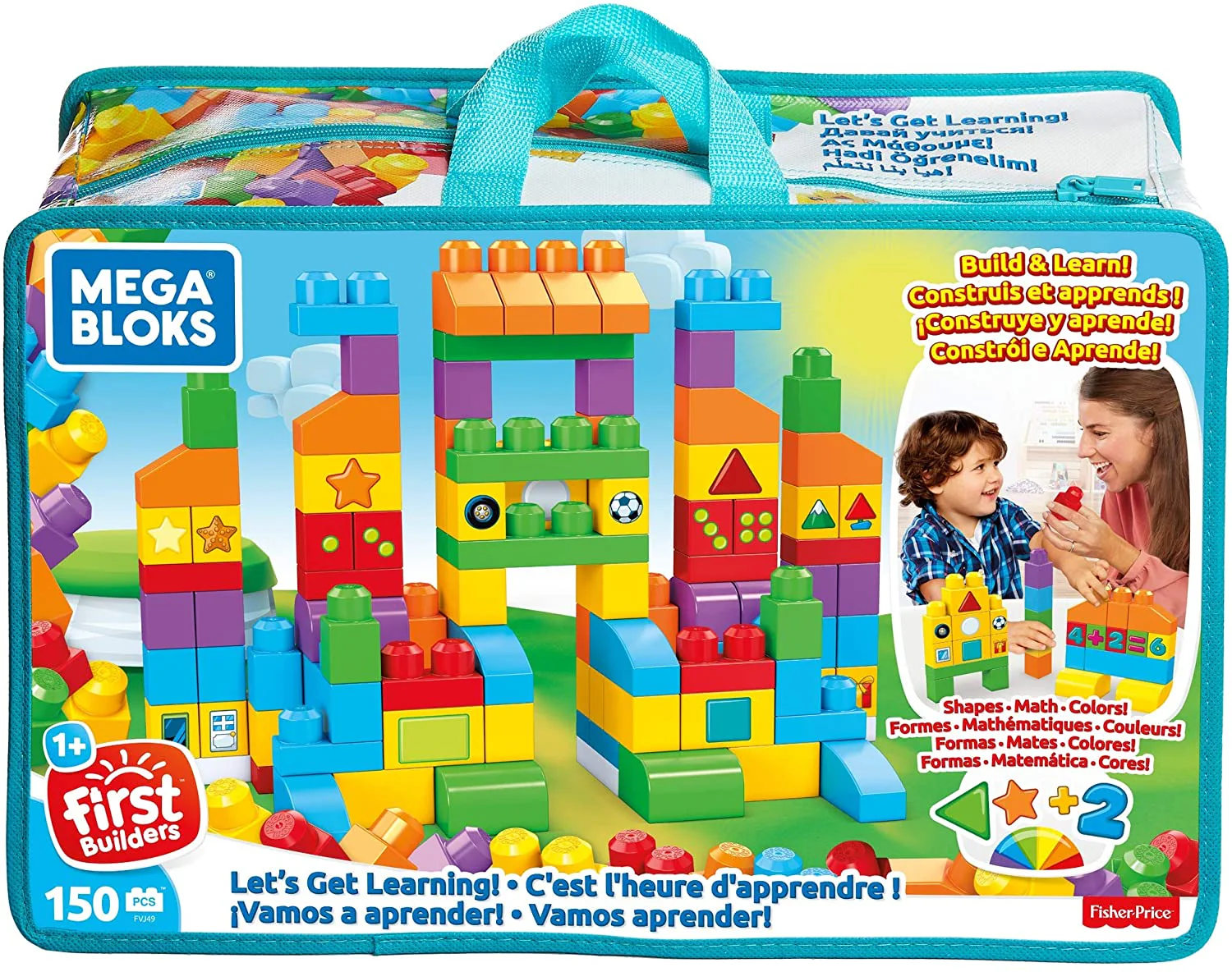 Fisher-Price Mega Bloks Lets Get Learning Bag 150 Pieces FVJ49 - Image 7