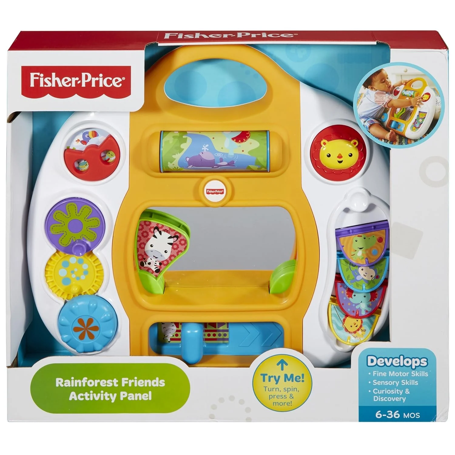 Fisher Price Rainforest Friends Activity Baby Discovery Panel DMJ39 - Image 5