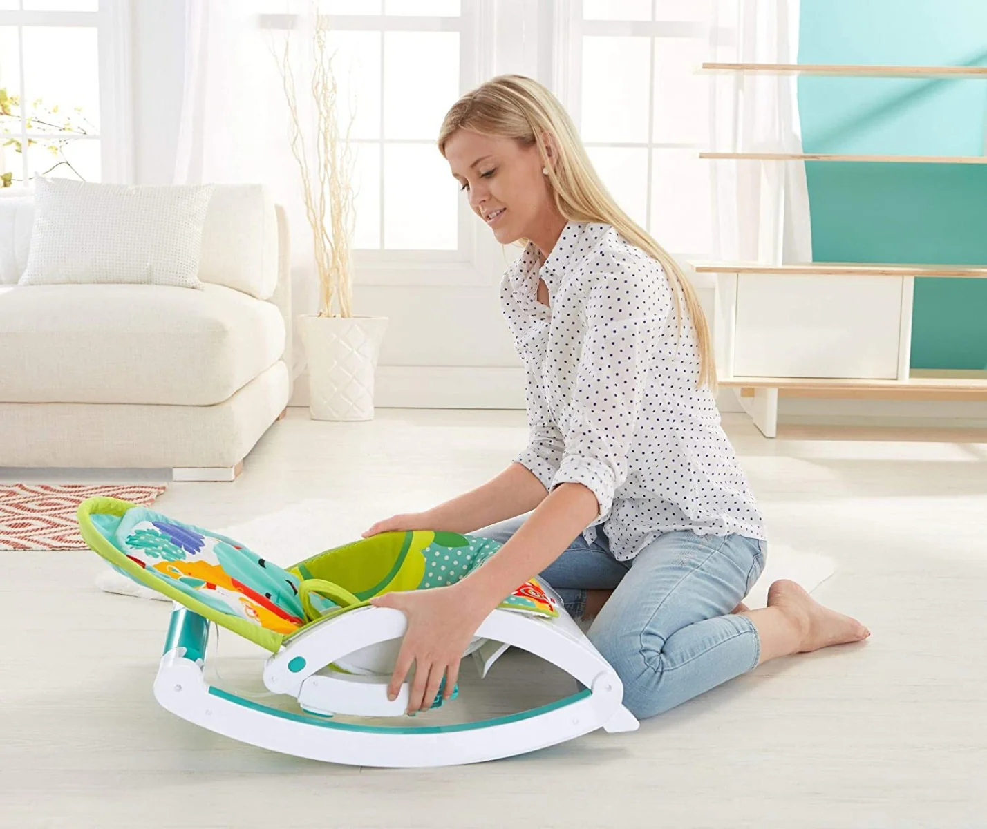 Fisher-Price Rainforest Friends Newborn To Toddler Portable Rocker CMR10 - Image 2