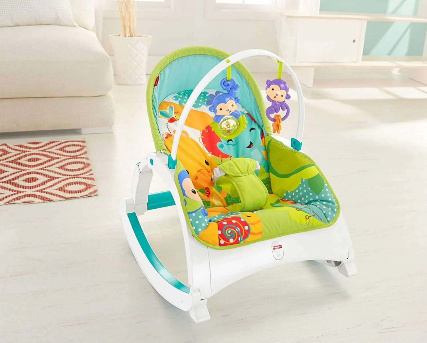Fisher-Price Rainforest Friends Newborn To Toddler Portable Rocker CMR10 - Image 7