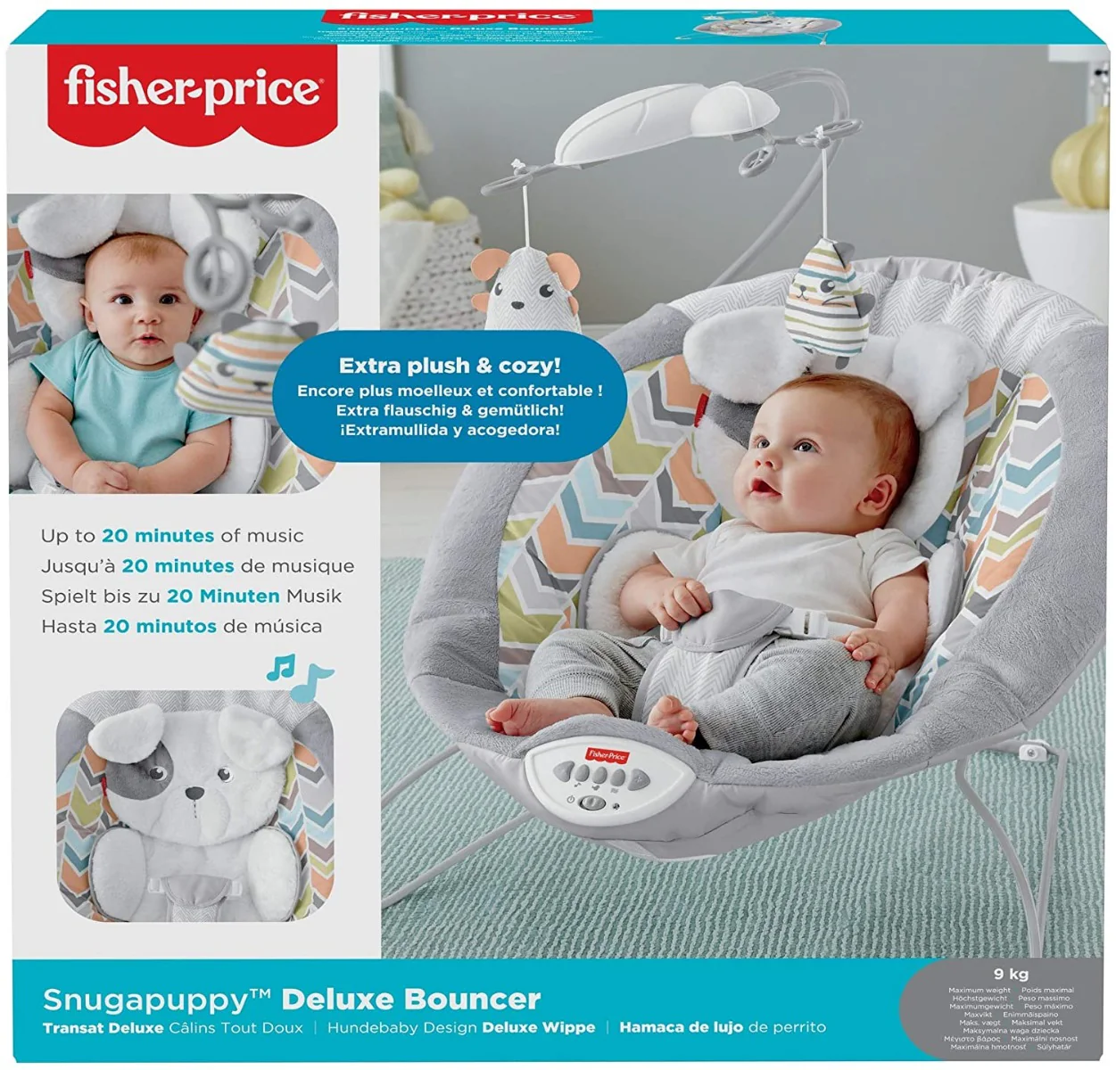 Fisher-Price Sweet Snugapuppy Deluxe Bouncer GWD50 - Image 2