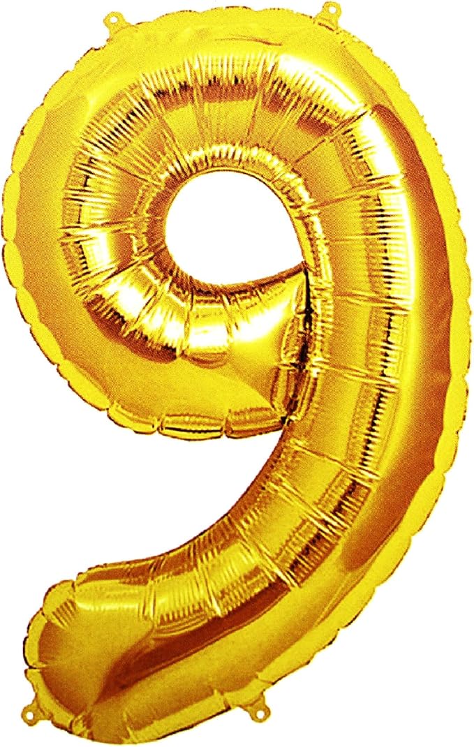 Foil Number Balloon 32-Inch No.9 Golden Color 0866009