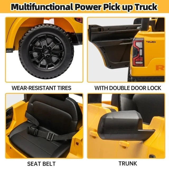 Ford Ranger Electric Ride On 12V Yellow LB-707L - Image 3