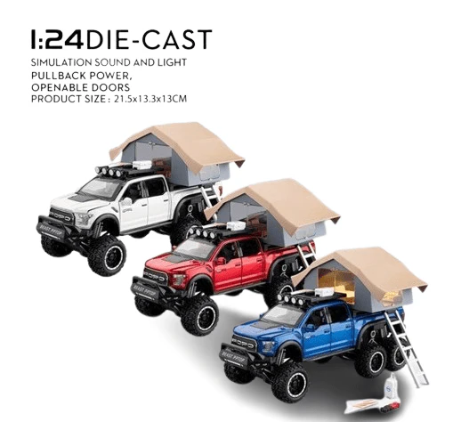 Ford Raptor Pullback Diecast Camping Car 1:24 Scale CZ65