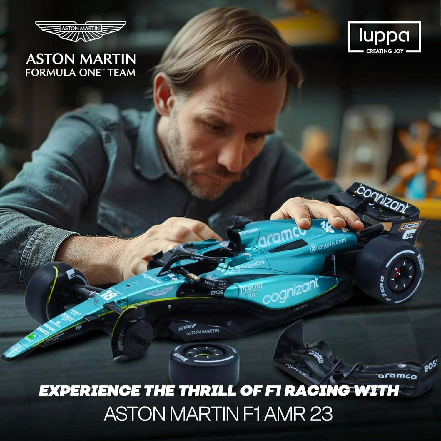 RW Aston Martin Aramco Formula One RC Car 1:18 Scale RW5118 - Image 2