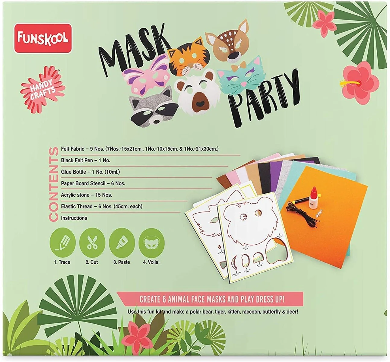 Funskool Handycrafts Mask Party DIY Animal Face Masks 9018200 - Image 3