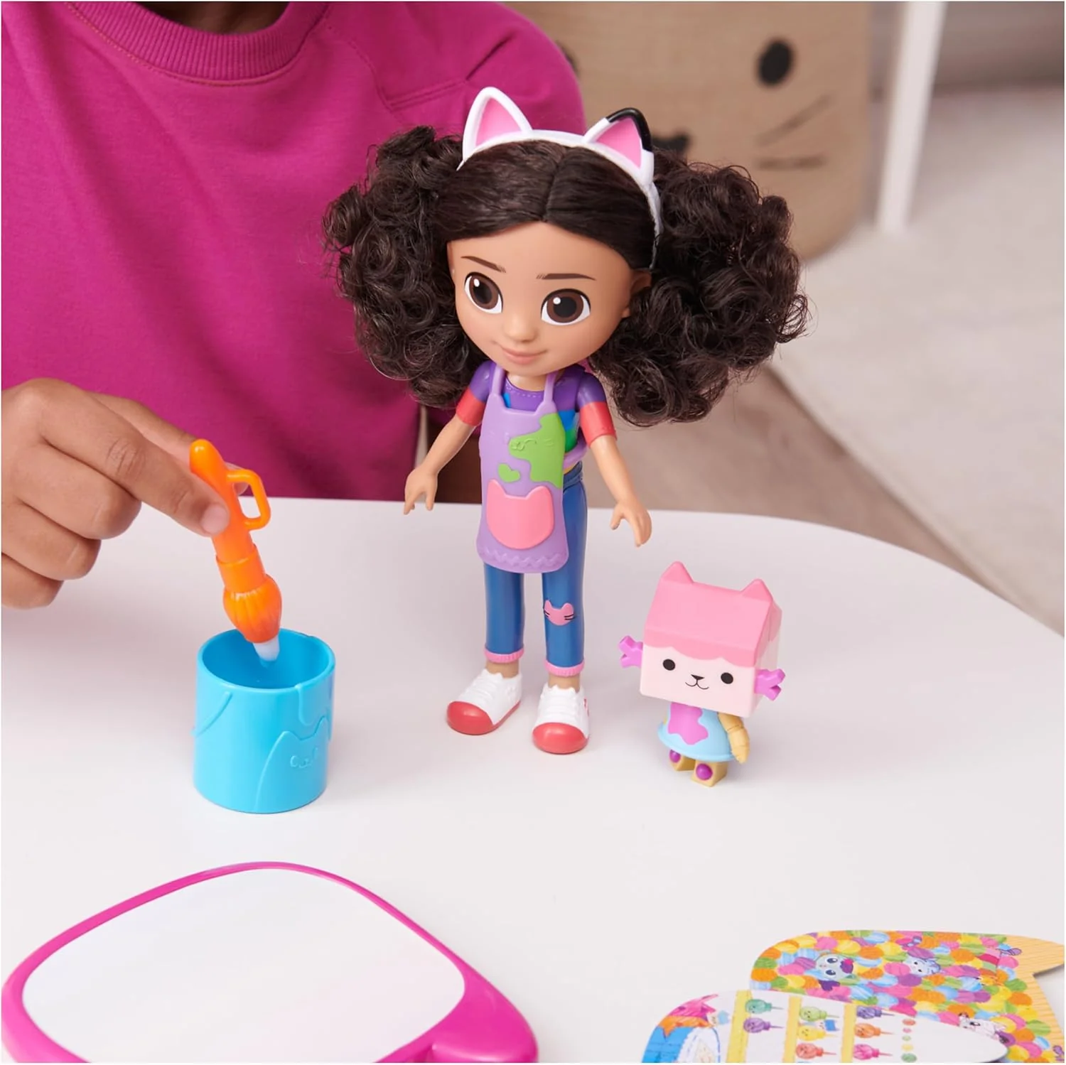Gabby’s Dollhouse Deluxe Craft Doll Set – 8" Gabby Doll, Baby Box Cat, Magic Water Pad & Water Brush | Creative Art Playset for Kids Ages 3+ - Image 5