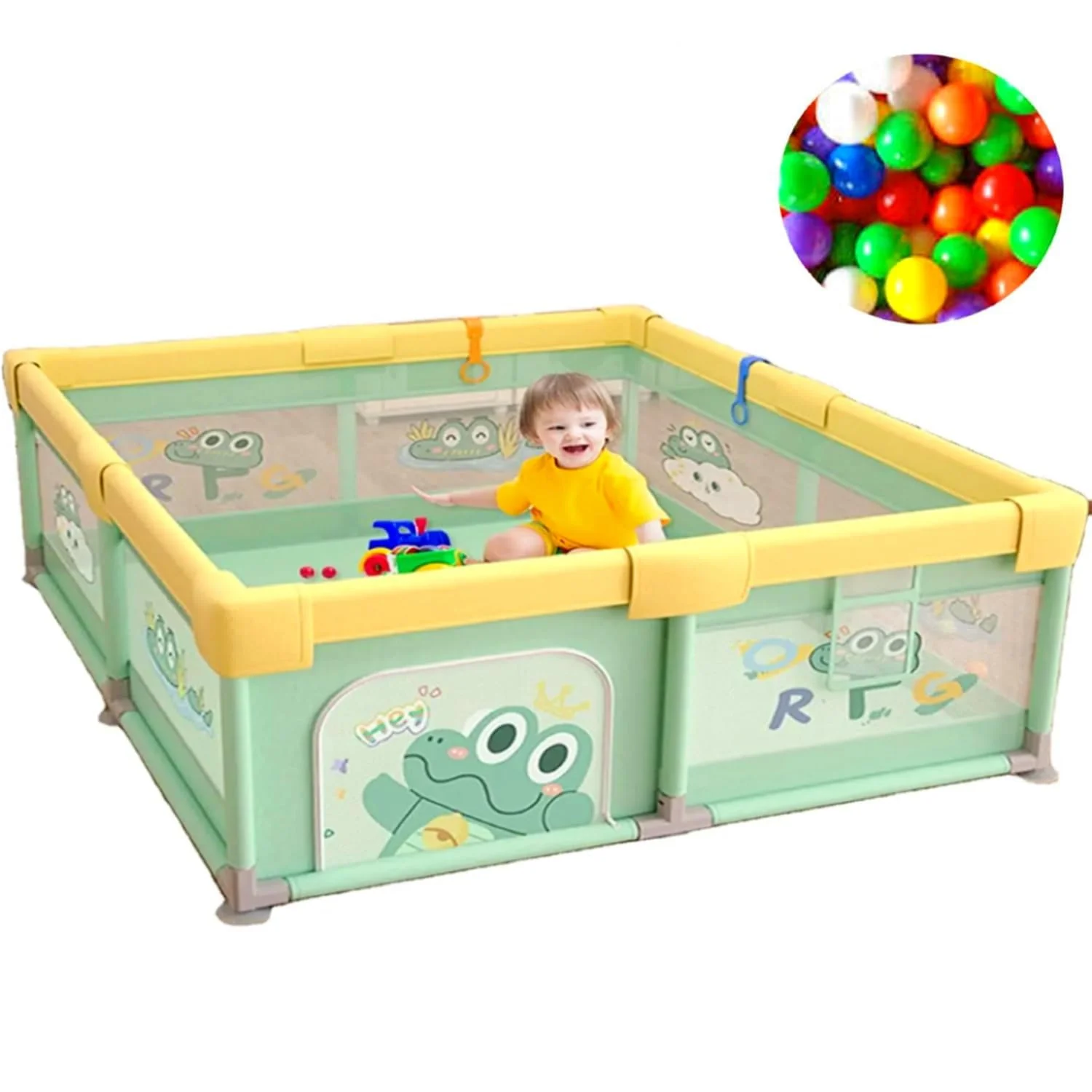Geoby Villa 4in1 Play Yard Green H8336-W5WG - Image 6