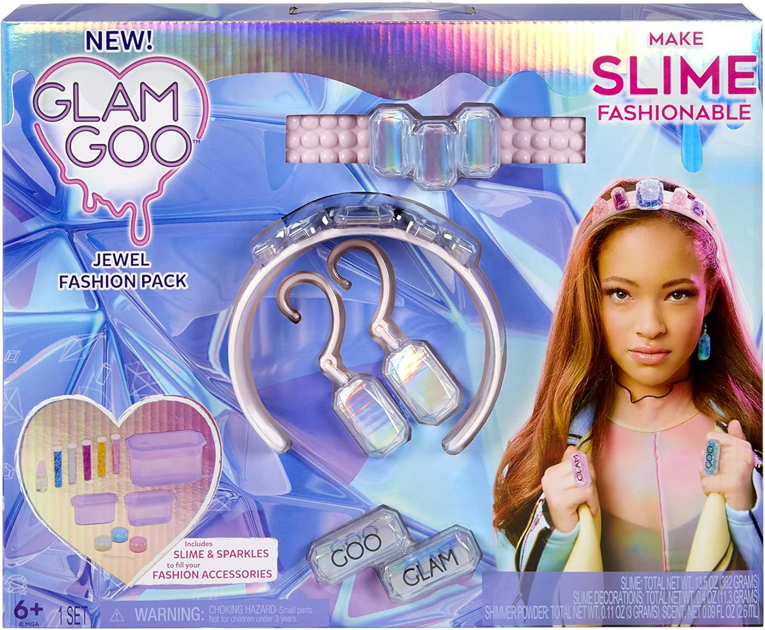 Glam Goo Jewel Fashion Slime Kit – Sparkle DIY Set - Image 3