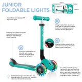 Globber Junior Foldable Lights Scooter Navy Blue 437-100 - Image 3