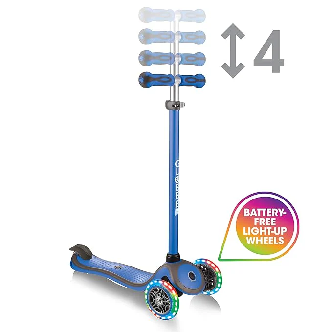 Globber Primo Foldable Fantasy Lights - Navy Blue/Racing 434-100 - Image 2