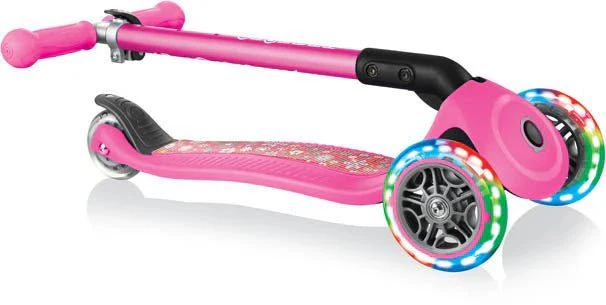 Globber Primo Foldable Fantasy Lights - Neon Pink/Flowers 434-110 - Image 4