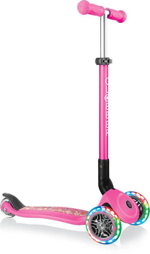 Globber Primo Foldable Fantasy Lights - Neon Pink/Flowers 434-110 - Image 6