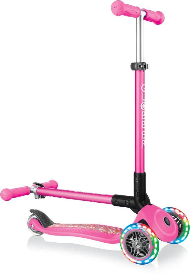 Globber Primo Foldable Fantasy Lights - Neon Pink/Flowers 434-110 - Image 9