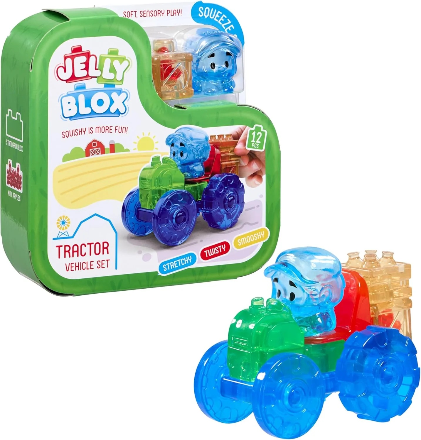 Goliath Jelly Blox Tractor Set – 12 Piece Sensory Building Blocks